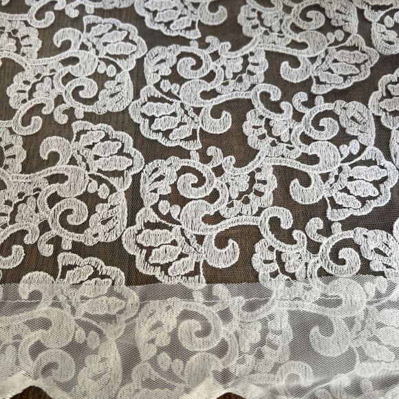 Lauren Conrad Runway Cropped Light Grey Lace Blouse Size XL Bell Sleeve Boho - Picture 6 of 11